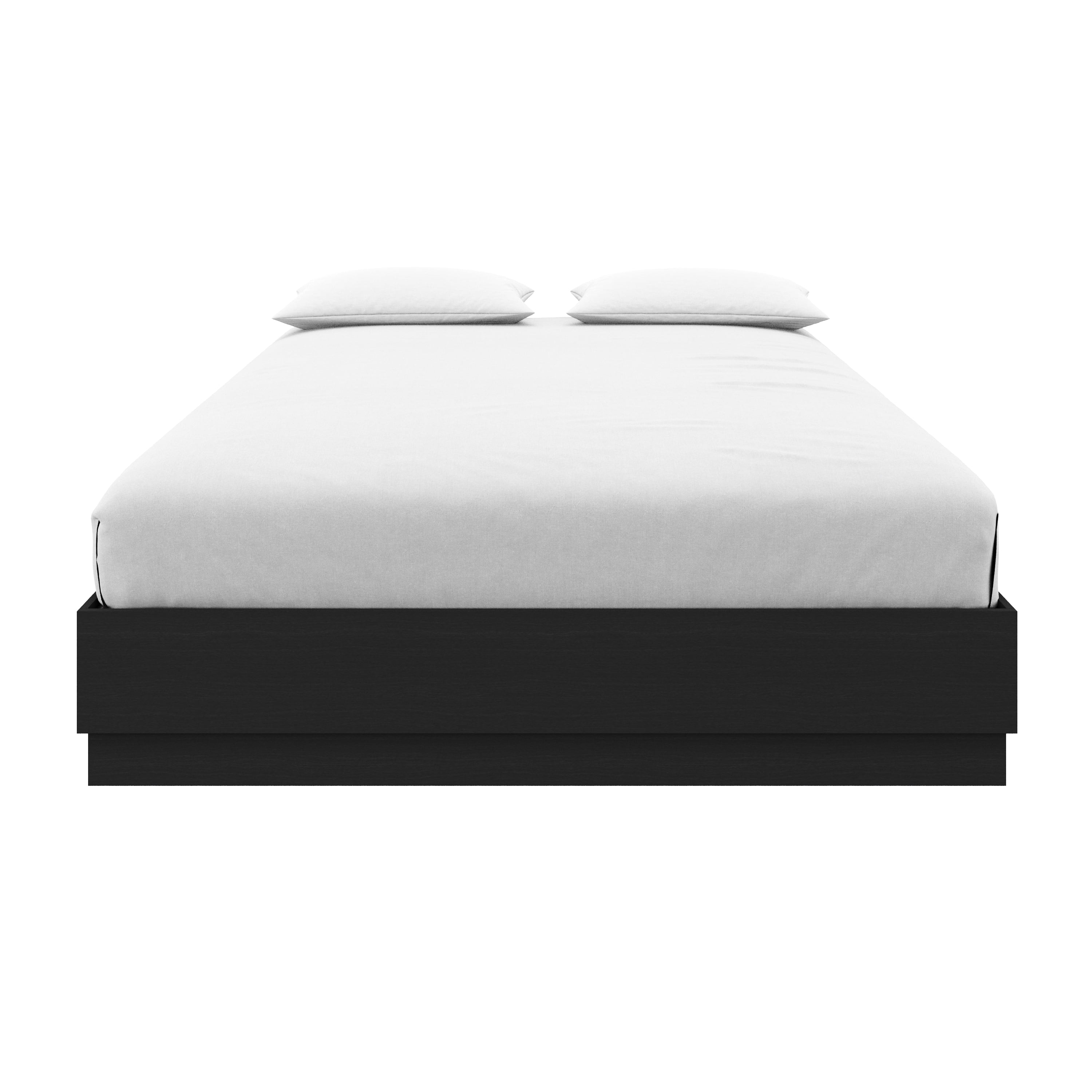 Nexera Milano Full Platform Bed Frame, Black Oak