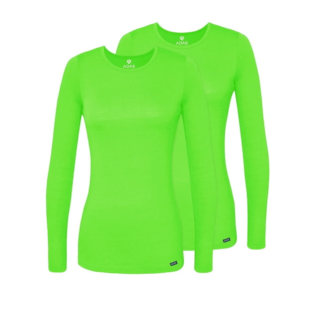 Adar sous-Couches pour Femmes, Lot de 2 - T-Shirt de sous-Couche à Manches Longues Confortable