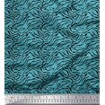 thumbnail image 1 of Soimoi Blue Poly Georgette Fabric Tiger & Giraffe Animal Skin Print Sewing Fabric BTY 42 Inch Wide, 1 of 3