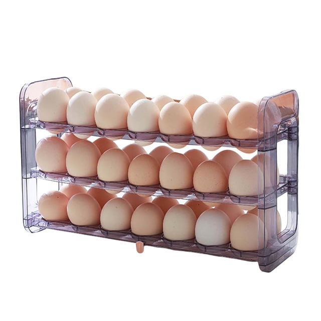 DOLITY Porte-ufs pour Réfrigérateur Grand Plateau Distributeur d'Ufs pour Réfrigérateur Violet