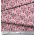 thumbnail image 3 of Soimoi Satin Silk Fabric Moroccan Damask Printed Fabric 1 Yard 42 Inch Wide, 3 of 3