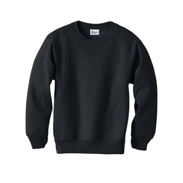 Hanes ComfortBlend EcoSmart Boy`s Crewneck Sweatshirt, M, Black