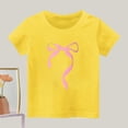 thumbnail image 2 of HVOBBTY T-Shirt Décontracté à Manches Courtes pour Fille, Mode Décontractée pour Filles Imprimé Lettre Col Rond Manches Courtes Jaune, 2 Ans, 2 of 3