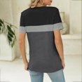 thumbnail image 4 of Yuyuzo T-Shirts pour Femmes Manches Courtes Décontractés Col en V Tops d'Été Color Block Tees Amples, 4 of 4