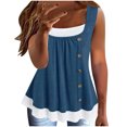 thumbnail image 1 of Chbgutlmr Womens Tops Plus Size Scoop Neck Sleeveless Button Ruched Patchwork Loose Tank Tops Color Block, 1 of 6