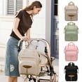 thumbnail image 1 of BUTASY Sac à Couches Sac à Dos, Sac à Dos d'Allaitement pour Bébé Grande Capacité pour Parents Sac à Couches pour Bébé de Voyage Multifonction Imperméable (Kaki), 1 of 8