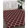 thumbnail image 3 of Ahgly Tapis Rond Lavable en Machine Intérieur Transitionnel Marron Chocolat, 4 Pieds Rond, 3 of 7
