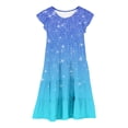 thumbnail image 4 of Girls Dresses Casual Gradient Ruffle Sleeve Round Neck Layered A-Line Dress for Daily Outdoor Use 6-15 Years, 4 of 6