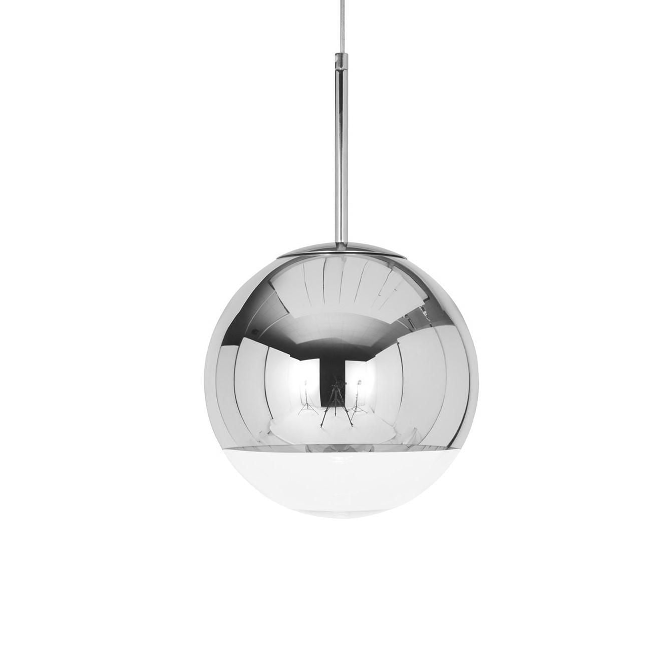 Suspension lumineuse Sphère 14" en verre argenté Lampe à suspendre au plafond avec boule à facettes