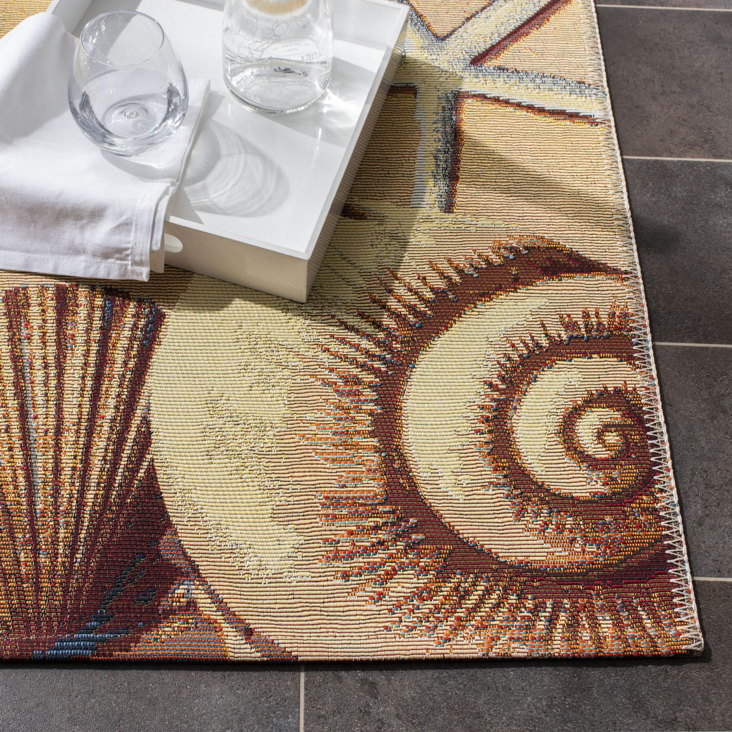 SAFAVIEH Barbados Tapis Extérieur Coquillages de Mer