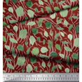 thumbnail image 2 of Soimoi Tissu en Velours Rouge Imprimé Feuilles de Chou au Mètre 60 Pouces de Large, 2 of 3
