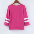 thumbnail image 4 of PMVFHDE Liquidation Chemises Filles Décontractées Manches Longues Col Rond Chandails en Molleton Rayés Amples Pull Tops Rose Vif, 8-9 Ans, 4 of 4