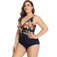 thumbnail image 2 of Beach Party Women's Plus Size Slimming Surplice One Piece Swimsuit, 2 of 7