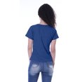 thumbnail image 3 of Moomaya T-shirt à Col Rond pour Femmes à Manches Courtes avec Poche Appliquée à Paillettes - SX, 3 of 5