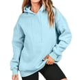 thumbnail image 1 of RKSTN Hoodies for Women Casual Plus Size Long Sleeve Solid Color Pullover Tops Fall Fashion Lightweight Loose Drawstring Sweatshirt, 1 of 9
