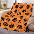 thumbnail image 1 of Halloween Pumpkin Pattern Blanket, Modern Flannelette Warm Blanket For Bedroom, 1 of 6