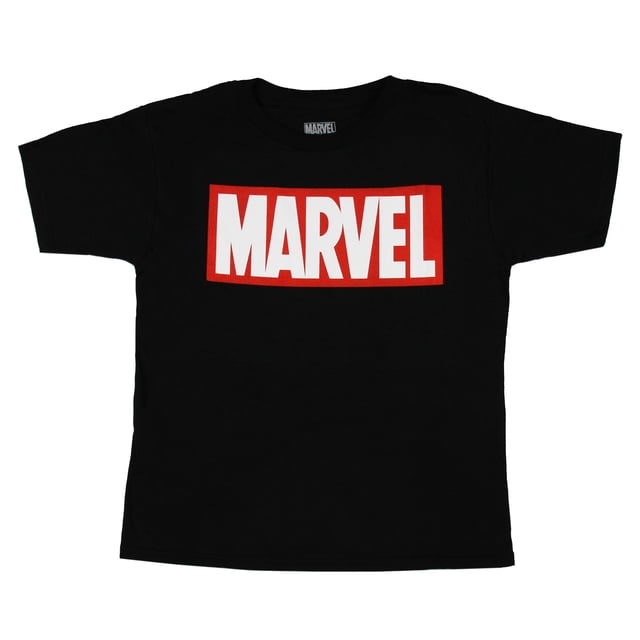 Marvel T-Shirt pour Garçons Comics Jeunesse avec Logo Brique (Moyen)