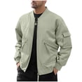 thumbnail image 1 of Dagugfen Vestes pour Hommes Manches Longues Fermeture Éclair Coupe Ample Cargo Extérieur Camping Randonnée Veste Militaire avec Multi-Poches, 1 of 3