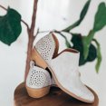thumbnail image 4 of Chaussures pour Femmes Rétro Couleur Unie Talon Bas Creux Mode Bottines en Cuir, 4 of 4