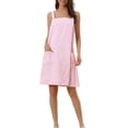 thumbnail image 2 of INSPIRE CHIC Women's Terry Wrap Bathrobe Spa Robe for Gym Pool Shower Bath Towel Robe Shower Dress XS Pink, 2 of 6