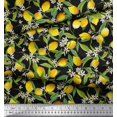 thumbnail image 3 of Soimoi Polyester Crepe Fabric Leaves,Floral & Lemon Vegetable Print Sewing Fabric Yard 52 Inch Wide, 3 of 3