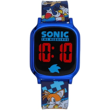 Sonic the Hedgehog Kids’ Digital LED Watch – Blue Strap with Sonic & Tails Design