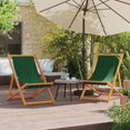 thumbnail image 1 of vidaXL Folding Beach Chairs 2 pcs Green Fabric, 1 of 5