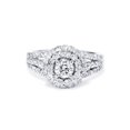 thumbnail image 4 of Bague de Fiançailles Halo en Diamant Rond 1 1/10 Ct en Or Blanc 14 K, 4 of 4