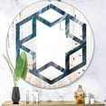 thumbnail image 3 of Designart 'Splash Blue Indigo' Modern Round Wall Mirror - Hexagon Star 32x32, 3 of 4