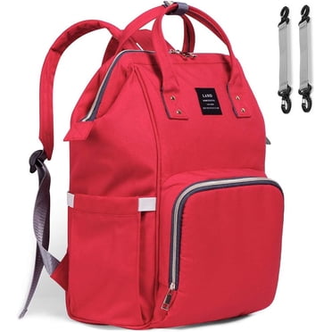 Diaper Bag Multi-Function Waterproof Travel Backpack Nappy Bags for Baby Care - Large Capacity,Red