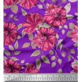 thumbnail image 1 of Soimoi Tissu Poly Georgette Imprimé Feuilles & Illets Floral au Mètre 42 Pouces de Large, 1 of 1
