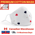 thumbnail image 1 of Masque Facial Réutilisable en Coton - 3 Couches Cœurs, 1 of 1