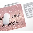 thumbnail image 3 of Pink Rose Gold Mouse Pad Glitter Gaming Mousepad Non Slip Rubber Square Small Mouse Pads for Wireless Mouse Laptop Computer Mouse Mat for Women Girly Office Desk Decor Accessories, 3 of 5