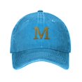 thumbnail image 1 of ZICANCN Adjustable Baseball Cap Women, Alphabet M Pattern Hats for Men Adult Washed Cotton Denim Baseball Caps Fashion, Blue, 1 of 6