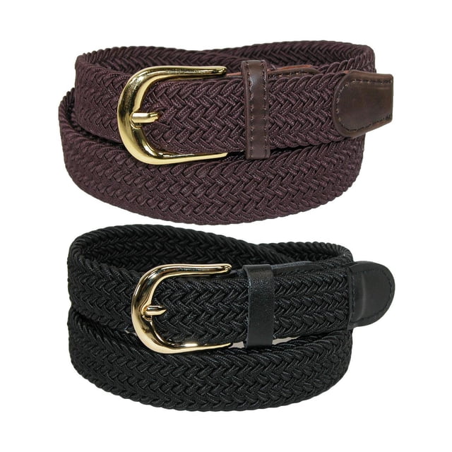 CTM® Ceinture Tressée Élastique Extensible (Lot de 2 Couleurs) (pour Femmes)