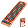thumbnail image 1 of 1 Set Cribbage Board Table Game Solid Wood Party Board Game Board Cribbage Cards Board, 1 of 9