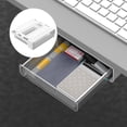 thumbnail image 1 of SuoKom Hidden Plastic Storage Box Under Desk Drawer, Table Hidden Organizer Slide Out Large Storage Desktop Pencil Tray for Office Home School Kitchen Self-Adhesi, 1 of 6
