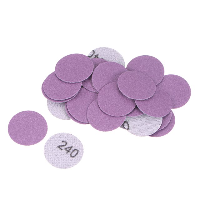 Unique Bargains 25 Pack 1-Inch Purple Sanding Discs 240 Grits Hook & Loop Professional Aluminum Oxide Sandpaper Mini Size