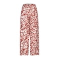 thumbnail image 5 of Birdeem Pantalon Grand Décontracté pour Femme à Lacets, Taille Élastique, Imprimé, Fendu, 5 of 5