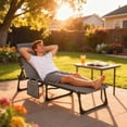 thumbnail image 2 of Outsunny Folding Lounge Chair, Reclining Tanning Chair with Adjustable Back, 2 of 10