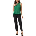 thumbnail image 2 of INSPIRE CHIC Haut Péplum Sans Manches en Dentelle Florale pour Femme à Encolure Volantée, Dos Goutte d'Eau, Vert Gazon, TG, 2 of 5