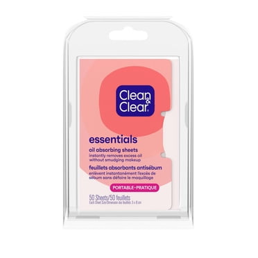 Papiers matifiants Clean & Clear pour le visage et le nez, absorbants et portables, idéaux pour les peaux grasses. Absorbe et élimine instantanément l'excès de sébum et réduit la brillance. 50 ct