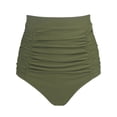 thumbnail image 1 of RELLECIGA Women's High Waisted Ruched Bikini Bottom, 1 of 6