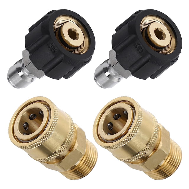 Transemion 4pcs Efficient Pressure Washer Adapter Set For Cleaning Machine Leak Free Connections Water Accessories Safety coppery 14mm 3.4pcs 1Set