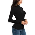 thumbnail image 4 of Chemise pour Femmes à Manches Courtes Décontractée Haut Stylé Chemise Mode Chemises pour Femmes Manches Longues T-Shirt en Polyester T-Shirt de Sport pour Femmes pour Femmes Grande Taille Col Roulé pour Femmes Manches Longues, 4 of 7