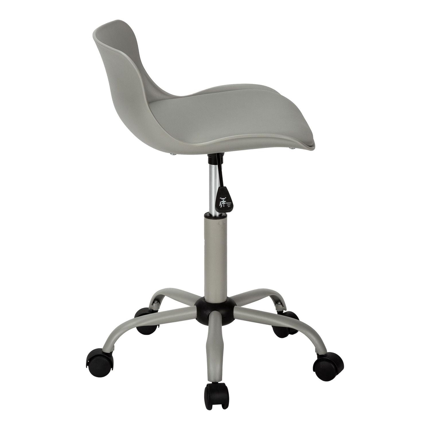 Monarch Specialties Office Chair, Adjustable Height, Swivel, Ergonomic, Computer Desk, Work, Juvenile, Metal, Pu Leather Look, Grey, Contemporary, Modern