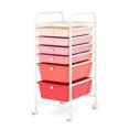 thumbnail image 1 of Costway 6 Drawer Rolling Storage Cart Scrapbook Paper Office Organizer Mixed Pink, 1 of 10