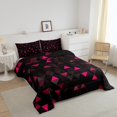 thumbnail image 3 of Erosebridal Ensembles de Couette Triangle Rouge Format Simple, Couettes et Duvets Géométrie Dégradée, Déco de Chambre pour Garçons, Réversible, 3 of 7