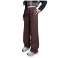 thumbnail image 1 of MIASHUI Girls Sweatpants Boys Drawstring Elastic Active Joggers Straight Leg Trousers,Coffee,14-15 Years, 1 of 6