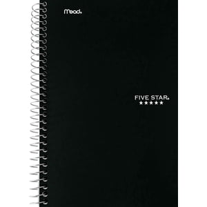 Five Star 2 Subject 160pg 9.5" Notebook, 12pack